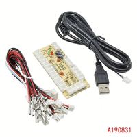 Circuit imprimé de joystick d'arcade USB Encodeur USB d'arcade à délai zéro Kit de carte PC à joystick pour équipement de jeu à modes analogiques numériques
