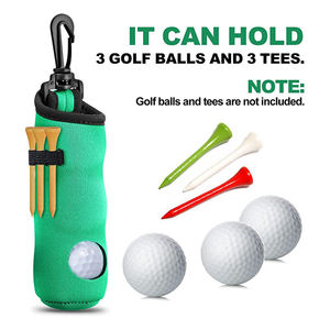 Prix d'usine, accessoires de golf sur mesure, porte-balles de golf 3 emplacements avec porte-tee, pochette en néoprène pour balles de golf avec clip - Product Image 4