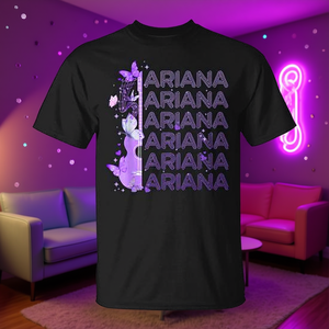 Camiseta estilo retro de los años 70 y 80 con nombre de Ariana para mujeres y niñas, diseño morado - Product Image 3