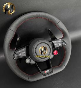 Volante de Cuero y Fibra de Carbono para <span class=keywords><strong>Audi</strong></span> <span class=keywords><strong>A1</strong></span>-A7 A3/A4/A5, Modificación y Mejora con Diseño Confortable, Estilo en Forma de D, Lujo - Product Image 3