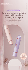 Rasoir électrique 2-en-1 à double tête détachable pour femmes Rasoir à cheveux imperméable et humide pour bikini épilateur tondeuse - Product Image 4