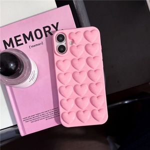 Funda de Silicona Suave con Corazón 3D Rosa para iPhone 16 15 14 13 12 11 Pro Max 16 Plus - Product Image 6