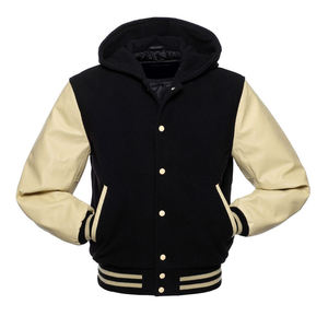 2022 nouvelle laine cuir Letterman université vestes hommes haute rue en gros personnalisé longue hiver à capuche veste broderie unique - Product Image 4