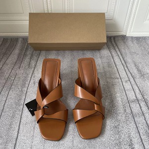 New Style Casual Women's Brown Block Heel <b>Sandals</b> - Minimalist Square Toe, Open-Toe, Outdoor-Wearable High-Heel Slides - Product Image 6
