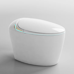 Hot bán bát tròn sàn gắn tự động tuôn ra thông minh nhà vệ sinh thông minh S-trap thoát nước điều khiển từ xa ghế Sưởi ấm nhà khách sạn sử dụng - Product Image 1