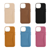 Portefeuille porte-cartes en cuir véritable personnalisé en usine, étuis de téléphone portable antichoc, design estampé à chaud, mode urbaine