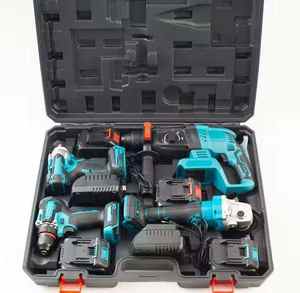 Vente d'usine <span class=keywords><strong>4</strong></span> en <span class=keywords><strong>1</strong></span> 20V ensemble d'outils électriques sans balais meuleuse d'angle sans fil 125mm perceuse électrique marteau ensemble de clés électriques - Product Image 3