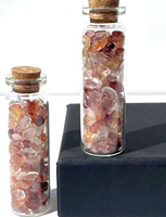 Bouteille à Vœux en Cristal Naturel de 7 cm en Gros, Gravier de Pierres Précieuses pour Guérison, Bouteille à Souhaits pour Reiki, Méditation, Décoration Intérieure, Cadeau, Fourniture en Gros