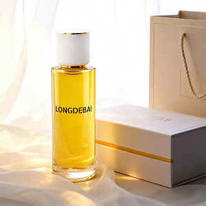 High Quality Crimp Elegant Round Perfume <b>Bottle</b> 50ml 30ml 100ml Empty Clear Glass Perfume <b>Bottle</b> With <b>Box</b> Packaging - Product Image 1