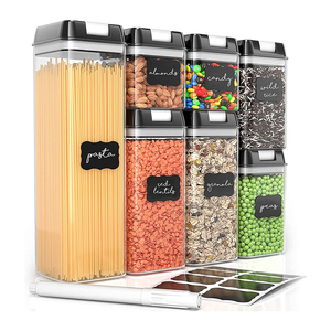 Good Price 7pcs Plastic Cereal Flour Clear Candy Storage Container For Kitchen Grain Rice Container