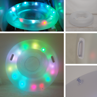 Lit flottant gonflable LED en PVC écologique avec oreiller intégré, certifié CE pour la plage et la piscine