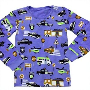 Camiseta de Manga Corta con Estampado Animal, Cuello Redondo, Transpirable, 100% Algodón Jersey, Personalizada para Niños - Product Image 3
