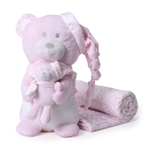 Ensemble cadeau pour bébé en gros 2025, <span class=keywords><strong>couverture</strong></span> en polaire douce et ours en peluche - Product Image 3