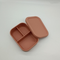 Nouvelle arrivée Boîte à lunch bento réutilisable à 3 compartiments pour enfants Boîte à lunch scolaire en silicone de qualité alimentaire