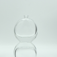 Botol Kaca Kosmetik Transparan Kosong untuk Parfum, Bentuk Bulat/Persegi, Ukuran 50ml 60ml 100ml