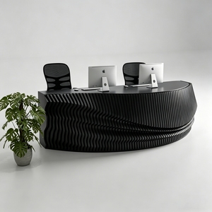 High Quality Fiberglass Front Desk Art Shape Reception Counter Custom for Business Center - Product Image 2