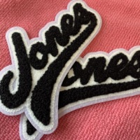 Lettre personnalisée en chenille découpée pour sweats à capuche, logo 3D à la mode Écusson de broderie en chenille à repasser pour uniforme