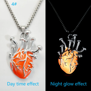 Collana alla Moda a Forma di Cuore Luminosa al Buio per Gioielleria Vendita all'Ingrosso N80964 - Product Image 4