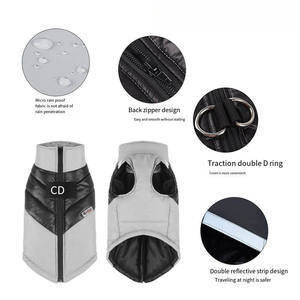 Patchwork Couleur Rembourré Chiot Grand Moyen Hiver Chaud Chien <span class=keywords><strong>Vêtements</strong></span> Manteau Imperméable Chien Gilet Veste avec Anneau D - Product Image 3