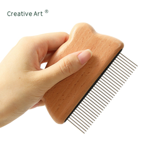 工厂批发跳蚤梳子猫狗刷宠物脱毛梳子长短不锈钢齿去毛 - Product Image 6