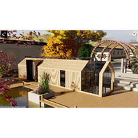 Mini-villa de luxe préfabriquée avec toit triangulaire, salle de bain et structure en acier