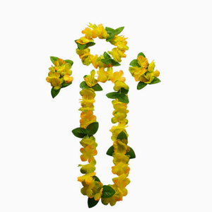 Ensemble de colliers de fleurs de style hawaïen coloré pour la décoration de fête, guirlandes de fleurs tropicales hawaïennes, collier de fleurs - Product Image 4