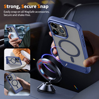 Coque de protection magnétique en métal avec béquille, finition effet peau pulvérisée à l'huile, compatible avec iPhone 18 Pro Max, iPhone 17, 16, 15, 14