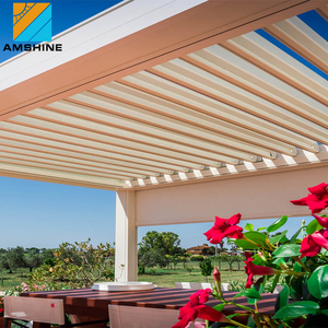 Esterno bioclimatico pergola alluminio lamelle motorizzate tetto feritoia motorizzato con illuminazione - Product Image 3