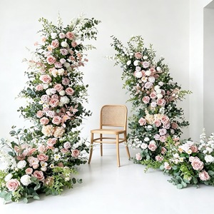 Arche florale asymétrique en soie faite à la main pour mariage, Noël et Nouvel An, cérémonie, fête de jardin, séance photo de mariée, décoration - Product Image 3