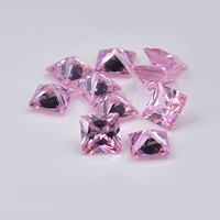Zirkonia Kubik Pink Baifu Square Kualitas 3A Batu Permata CZ Pink Lembut