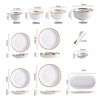 Service de table en porcelaine blanche, vente en gros, service de table en céramique