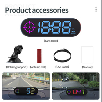 2026 WiiYii G29 GPS HUD Speedometer Kompas Pengatur Waktu Mengemudi Layar LED 6 Warna yang Dapat Diganti Dudukan Hisap Kaca Depan Mobil