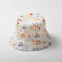 Sombrilla suave de doble cara para niños, sombrero de pescador, bordado Reversible para bebés y sombrero de cubo estampado completo