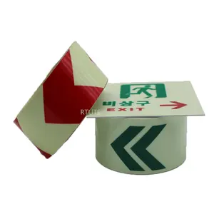 PVC Eco Solvent Printing 2-4 Hours Glow In Dark Vinyl Reflective Tape Sticker Photoluminescent Vinyl Film Safety Exit