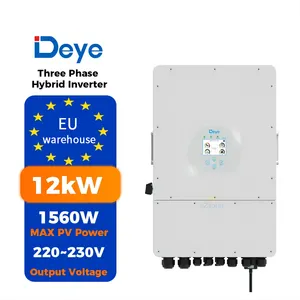 EU stock Hybrid inverter DEYE brand 8kw 10kw 12kw SUN-12K-SG04LP1-EU hybrid inverter with wifi