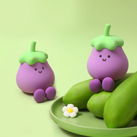 Veilleuse LED en forme d'aubergine avec capteur tactile, lampe de chevet à intensité variable pour chambre d'enfant