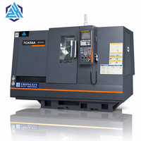 Tour CNC à banc incliné automatique haute précision TCK56 avec axe Y et système Fanuc, centre d'usinage industriel pour la découpe des métaux