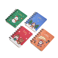 Haute couleur dessin animé noël cahier personnalisé Mini Portable étudiant Journal spirale reliure cadeau étudiants papier épaissi poche