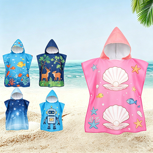 Toallas de <span class=keywords><strong>Playa</strong></span> con Capucha para Niños, Personalizadas, Ultra Suaves, de Secado Rápido, con Estampado Animal, para <span class=keywords><strong>Playa</strong></span>, Surf, Piscina, Aguas Termales, Albornoz Infantil - Product Image 1