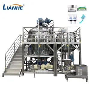 3000l-5000 Liter Bodylotion Crème Tandpasta Maken Machines Cosmetische Vloeibare Chemische Mengmachine Vacuüm Emulgator Mixer