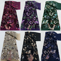 Vente chaude 2026, prix compétitif, velours à paillettes violet foncé, prix de gros, perles de velours à paillettes pour robe de mariée