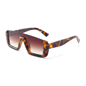 Hot Sale Unisex European American Fashion Half Frame Vintage Small Rectangle Solid PC Lenses Frame <b>Sunglasses</b> Model 21010 - Product Image 2