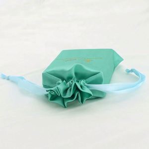 Sacs à cordon en soie personnalisés imprimés, petite pochette en satin rouge vin pour emballage de cheveux - Product Image 3