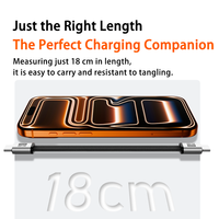 Nouveau câble USB-C haute puissance 240W, 18cm, transfert de données 80 Gbps, sortie 16K, pliable magnétique, tressé plat, court, Type-C vers Type-C
