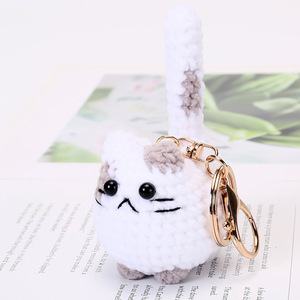 Lindo y Adorable Llavero de Gato Mini de Ganchillo Hecho a Mano al por Mayor, Juguete de Animal Tejido Amigurumi 3D, Colgante de Gatito, Adorno para Bolso, Llavero - Product Image 6