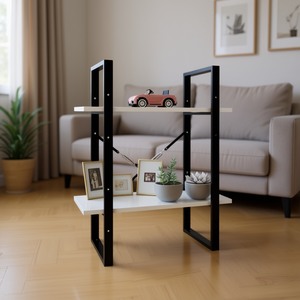 Étagère bibliothèque élégante en bois d'ingénierie blanc 23,6 po x 11,8 po x 27,6 po, petite étagère de salon - Product Image 2