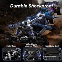 JIUSI WB12PRO 1:12 3S 80km/H 2.4G Voiture RC tout-terrain 4x4 brushless haute vitesse, buggy du désert RTR en métal, idéale pour un cadeau
