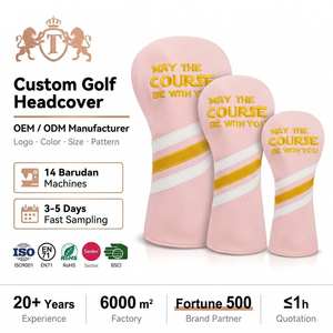 Novedad 2026: Juego de fundas de cuero PU personalizadas con logo para palos de golf, bordado, entrega rápida, venta al por mayor de fábrica OEM - Product Image 1