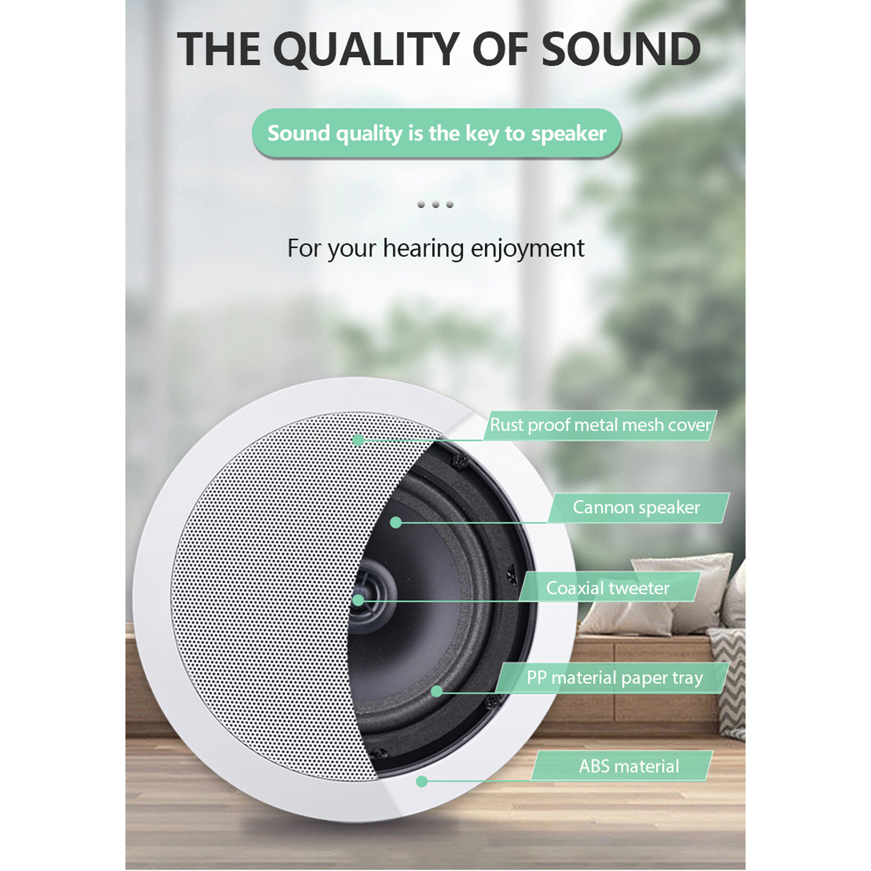 OBT-POE611 OBTPA Manufacturer Ip Ethernet Rj45 POE Ceiling Loudspeaker SIP Network Active Speaker Ceiling Speaker · image 5
