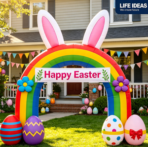 Colorful Inflatable Easter Bunny Arch Decoration With Egg Ornaments For Garden Lawn Storefront And Holiday Celebration - Product Image 5